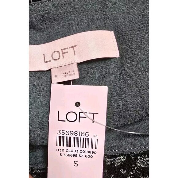 Loft Ann Taylor Womens Sequins All Over Blouse Size Small Green Long Sleeve - Picture 4 of 7